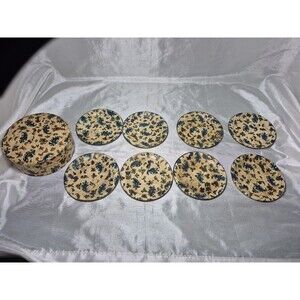 Set Of 8 Vntg Alfred E Knobler Paper Mache Floral Alcohol Proof Japan Coaster